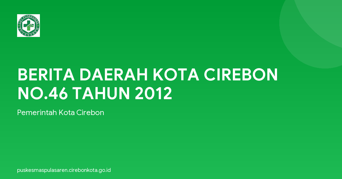 BERITA DAERAH KOTA CIREBON NO.46 TAHUN 2012